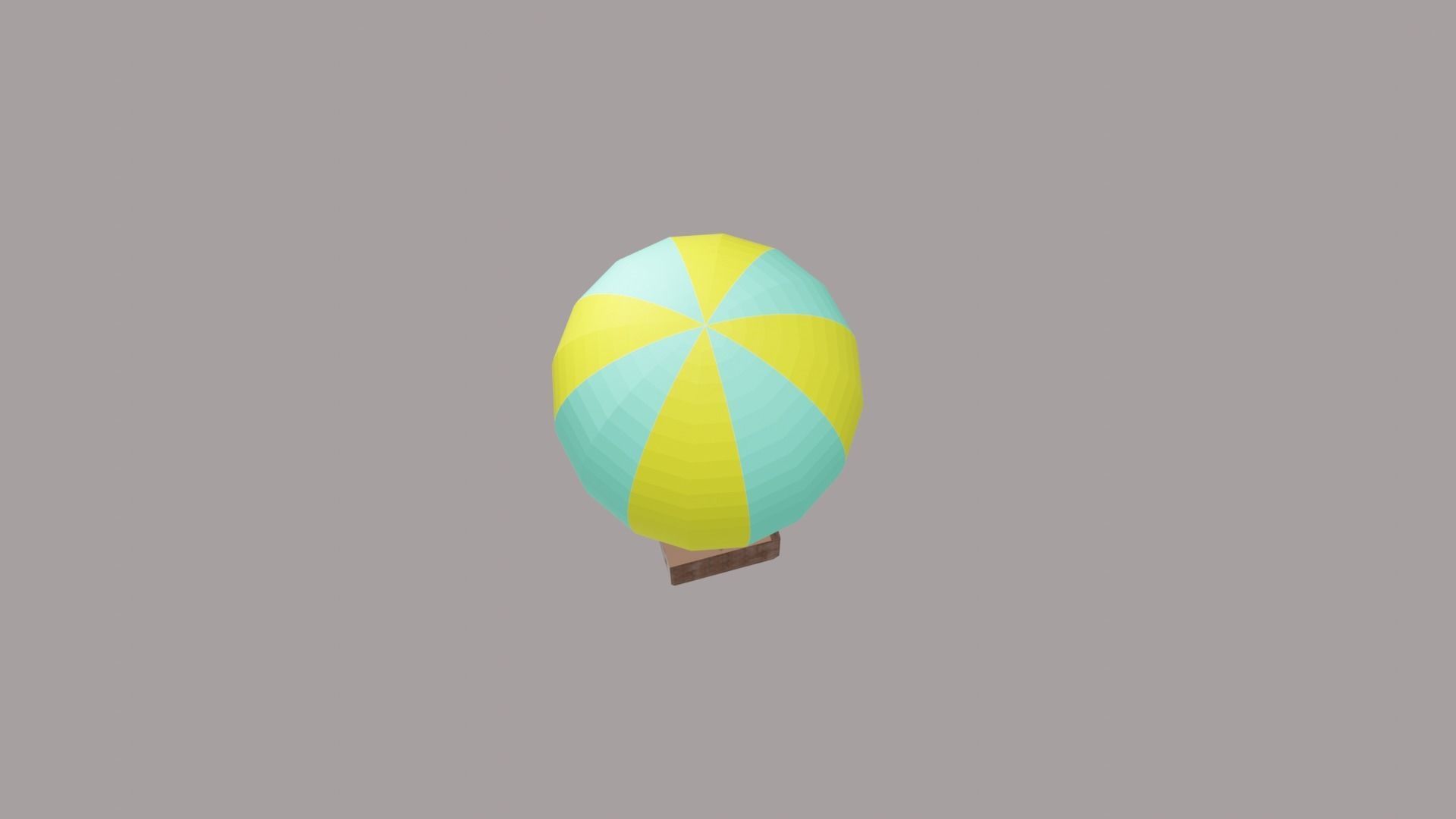 Hot air baloon Low-poly 3D model_3