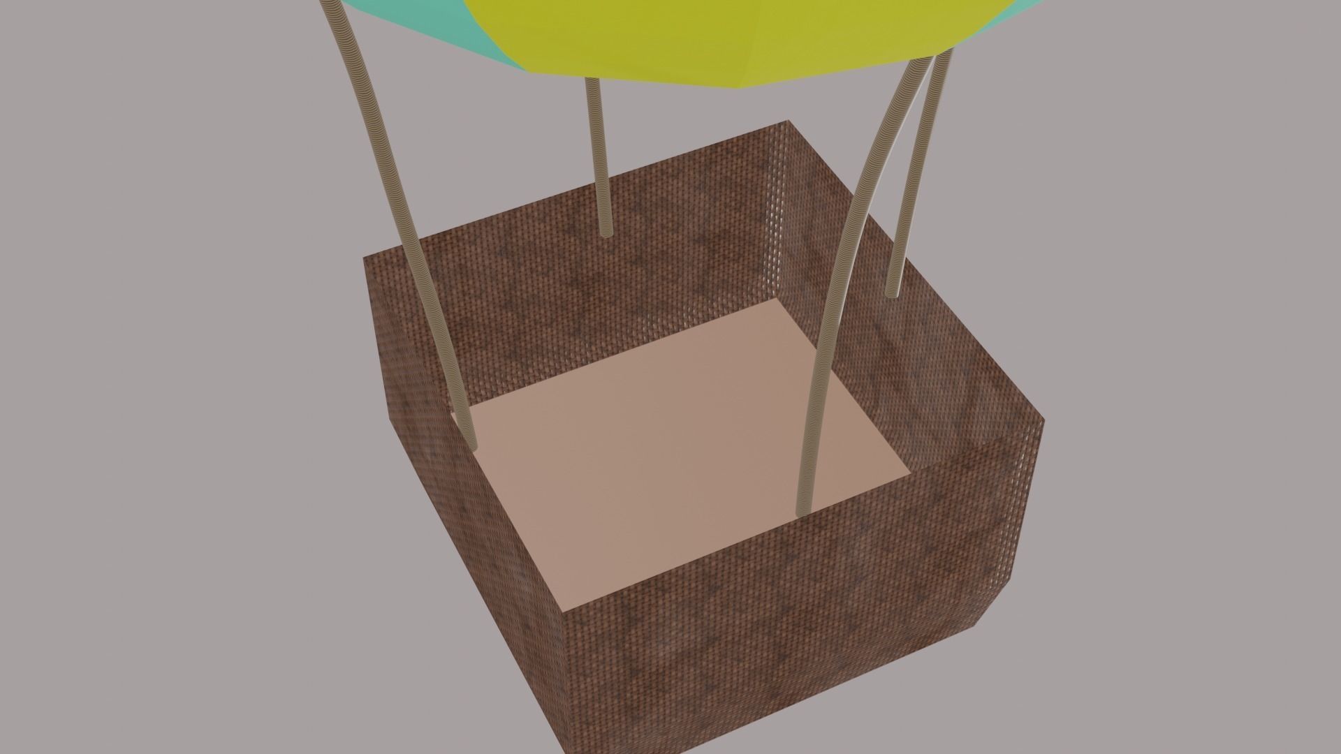 Hot air baloon Low-poly 3D model_2