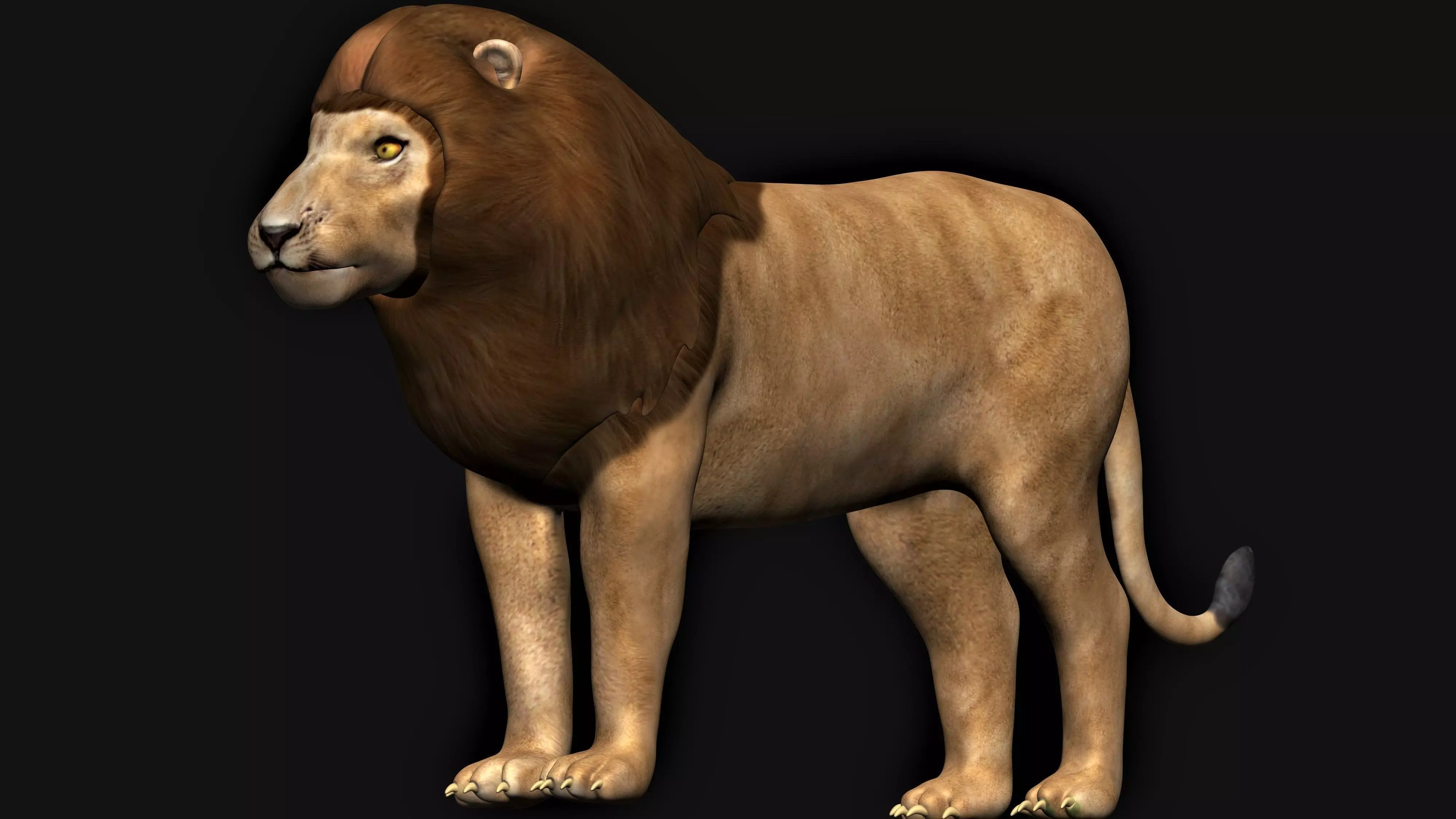 Lion low polygon 3D model