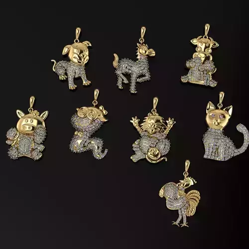  3dm stl necklace gold  silver Jewelery 3D print model