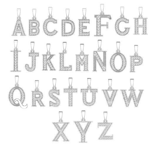 Diamond Alphabet A To Z pendant 3D print model