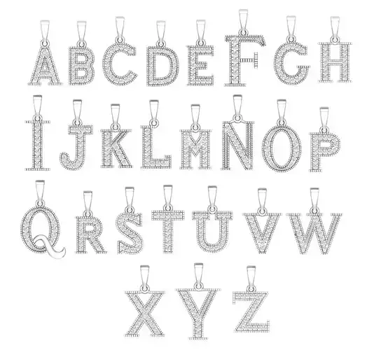 Diamond Alphabet A To Z pendant