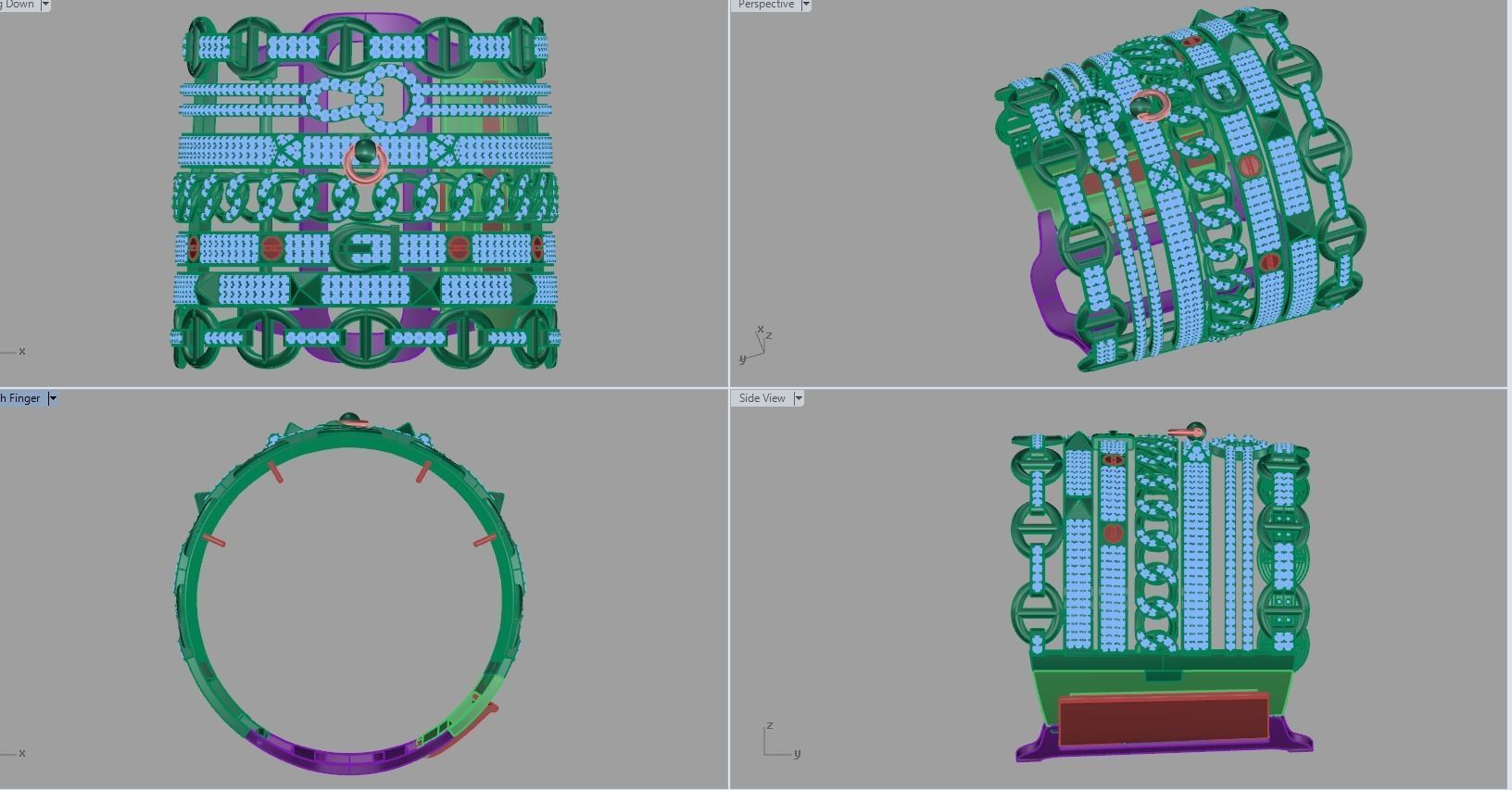 diamond bangle  3D print model_1