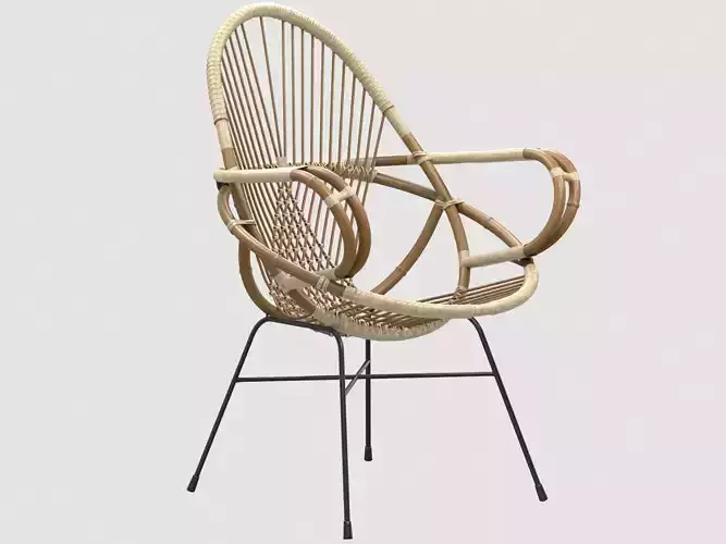 Diamond rattan armchair Wend Studio