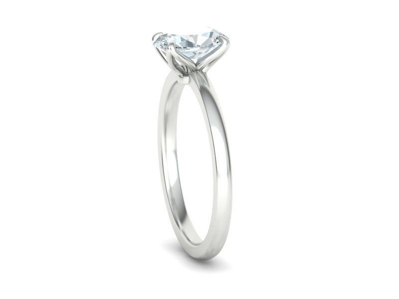 Elegant Solitaire Ring 8x6mm Oval stone Claw Setting 3D print model_21