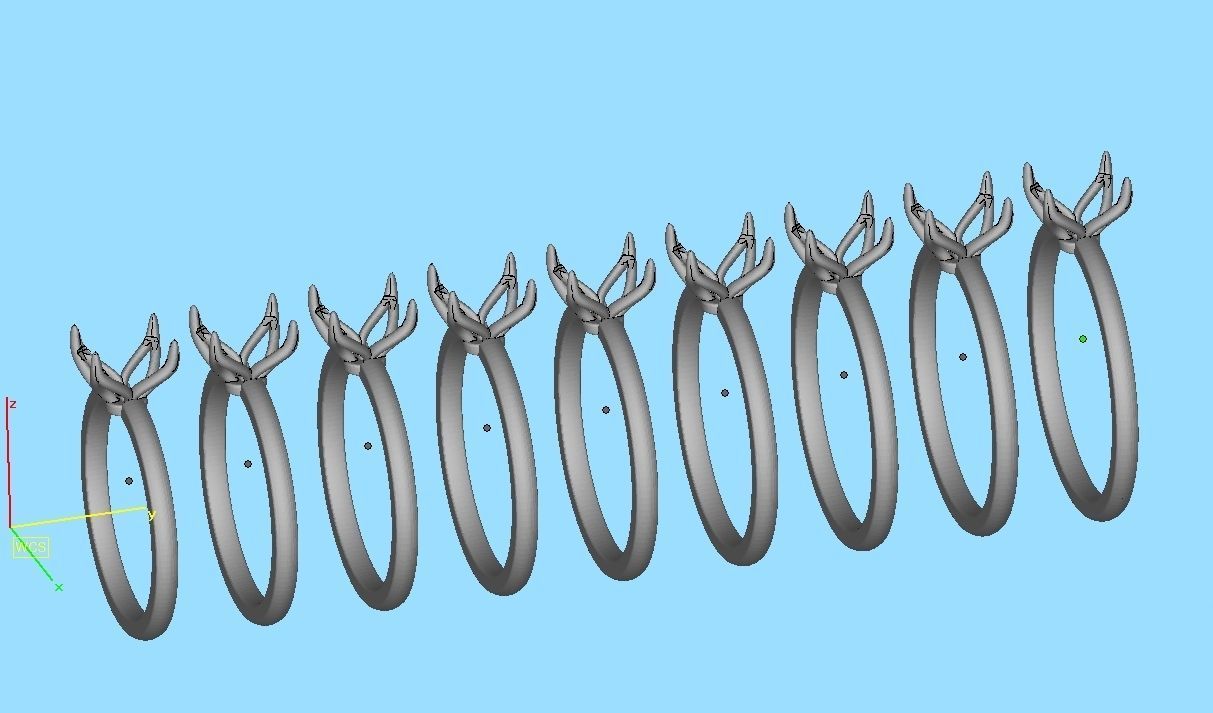 Elegant Solitaire Ring 8x6mm Oval stone Claw Setting 3D print model_27