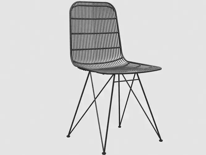 Darling Rattan chair all black by Bloomingville