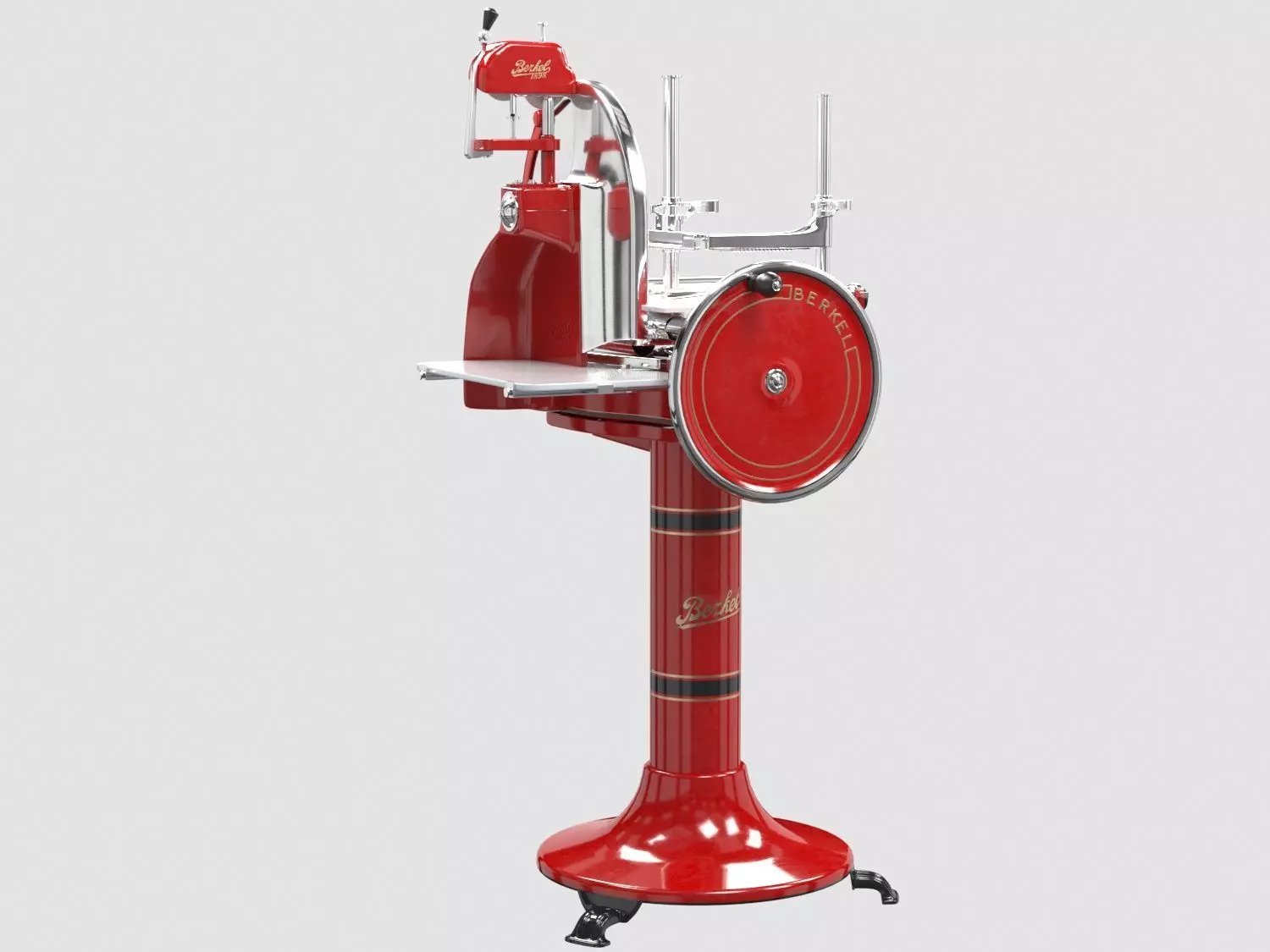 Van berkel  vintage meat slicer red Low-poly 3D model_0