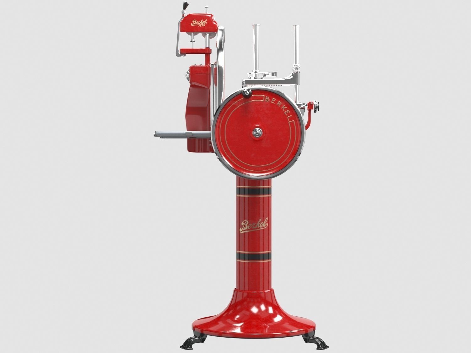 Van berkel  vintage meat slicer red Low-poly 3D model_2