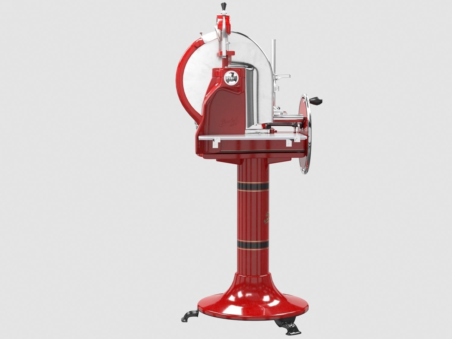 Van berkel  vintage meat slicer red Low-poly 3D model_6