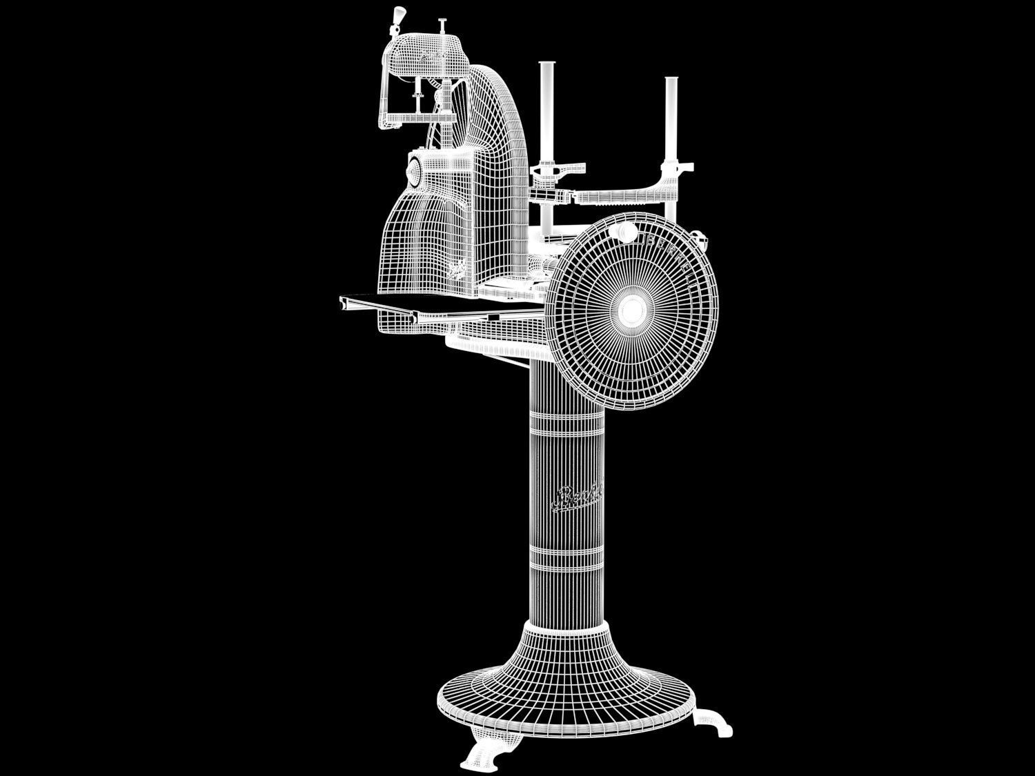 Van berkel  vintage meat slicer red Low-poly 3D model_1