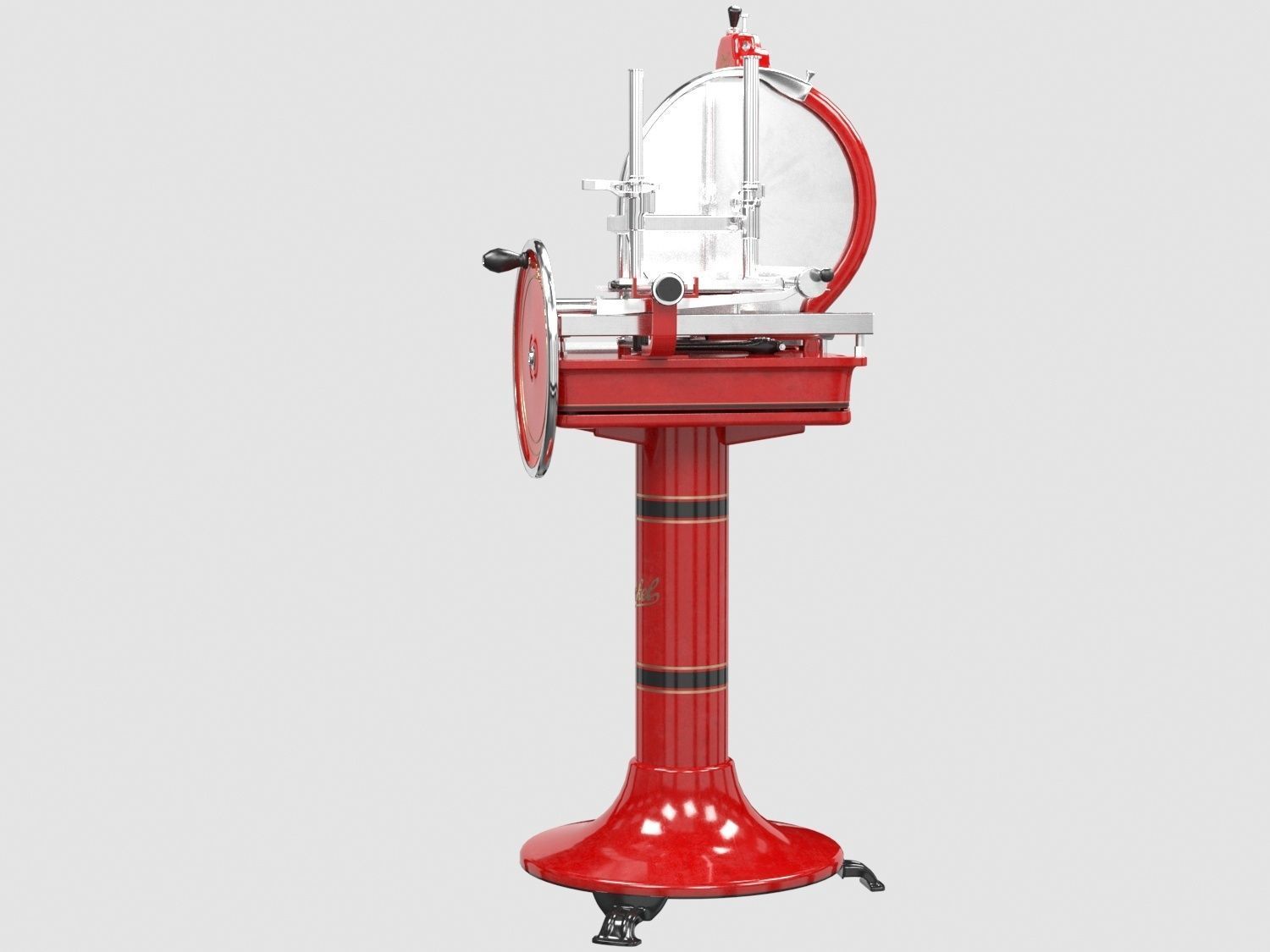 Van berkel  vintage meat slicer red Low-poly 3D model_3