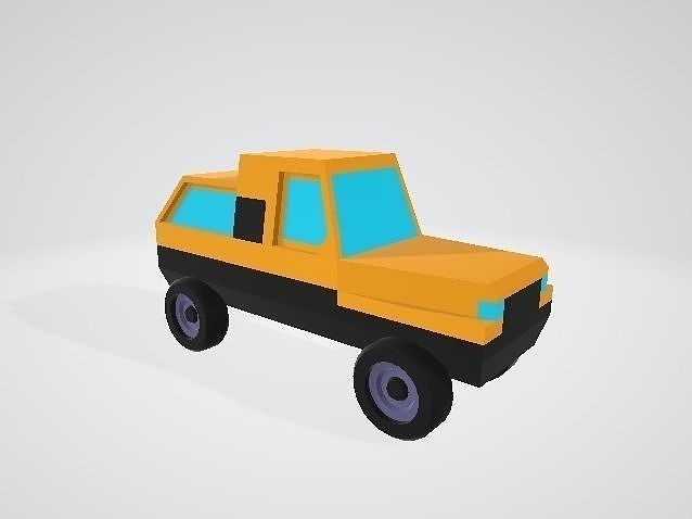 Minimalistic cars of different colors and shapes 3D model