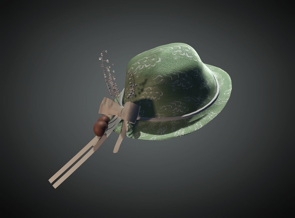 Aristocratic Hat-03 Low-poly 3D model_4
