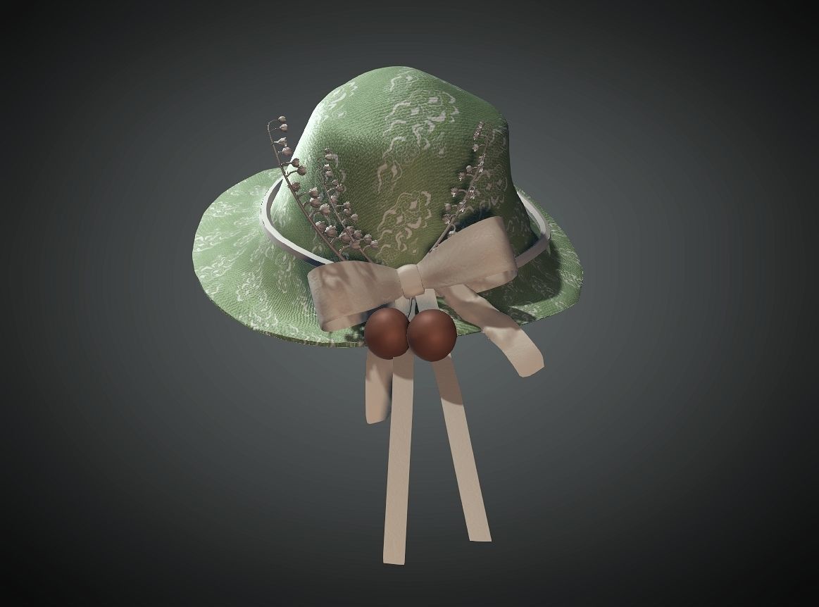 Aristocratic Hat-03 Low-poly 3D model_1