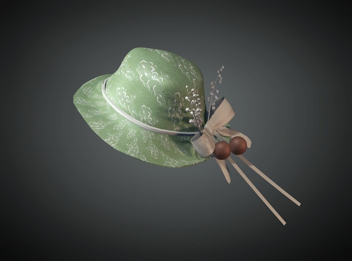 Aristocratic Hat-03 Low-poly 3D model_2