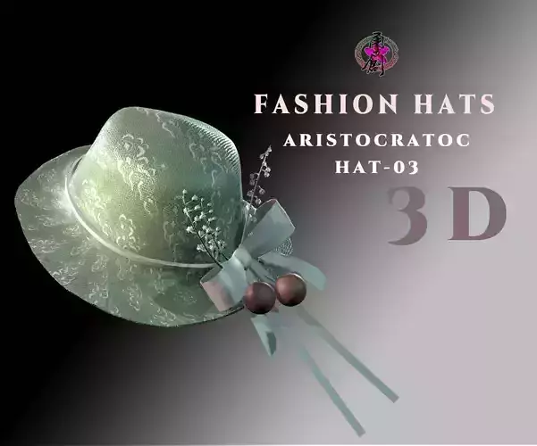 Aristocratic Hat-03 Low-poly 3D model