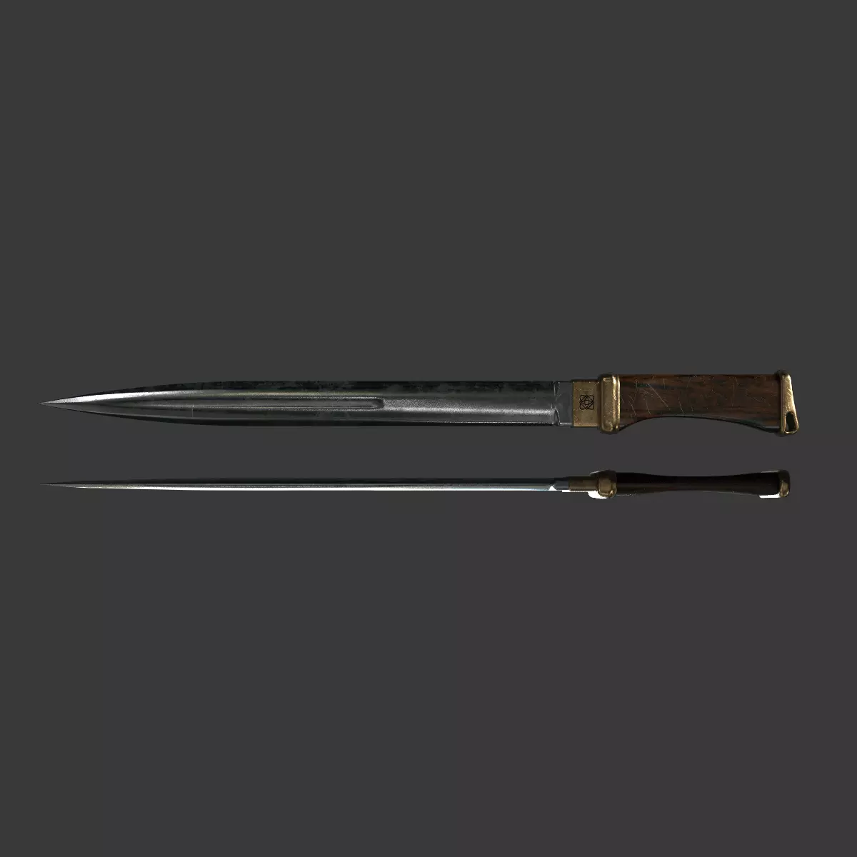Game and VR-AR Ready Dagger 3D model_0