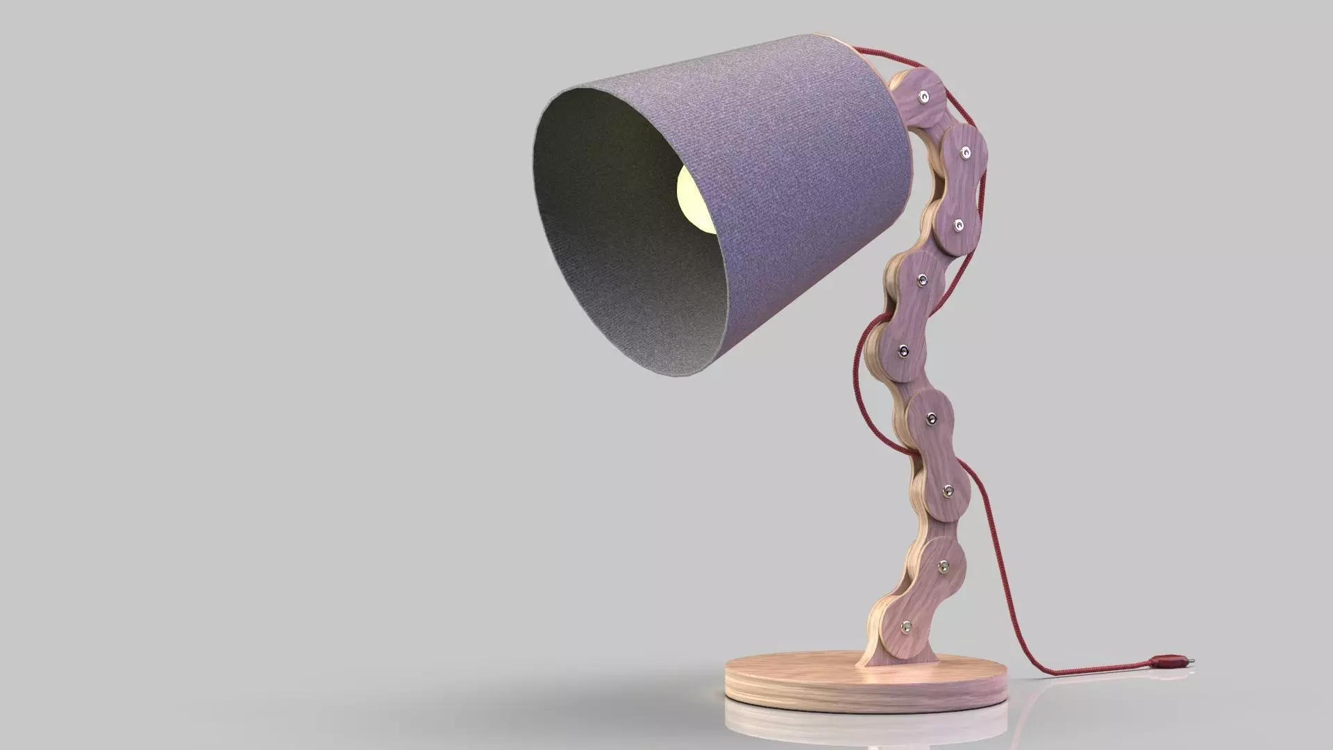 Wooden Table Lamp Low-poly 3D model