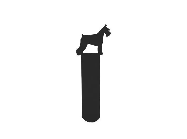Bookmark schnauzer dog on stick 3D print model_0