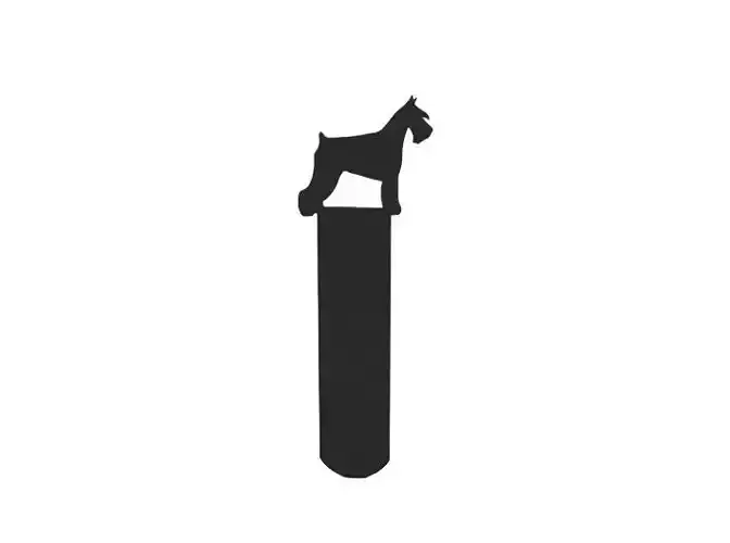 Bookmark schnauzer dog on stick 3D print model