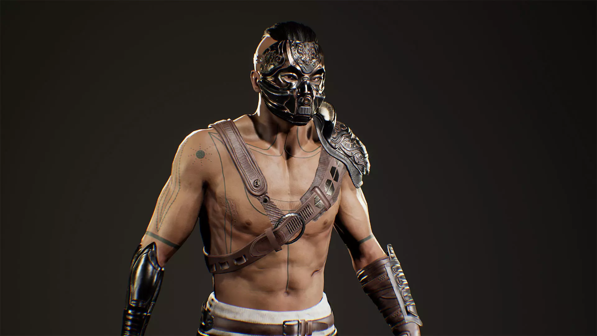 Tribal Warrior Low-poly 3D model