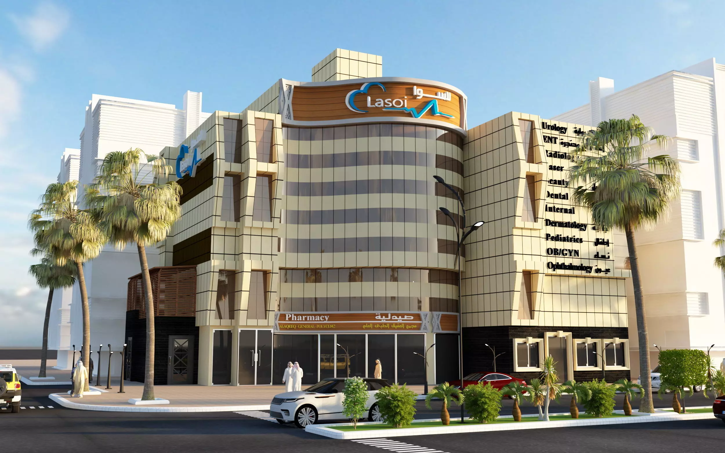 hospital building where hotel is located 3D model_0