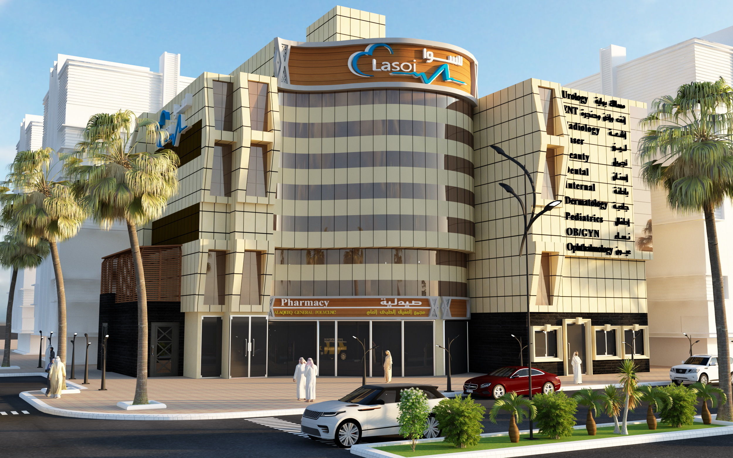hospital building where hotel is located 3D model_4