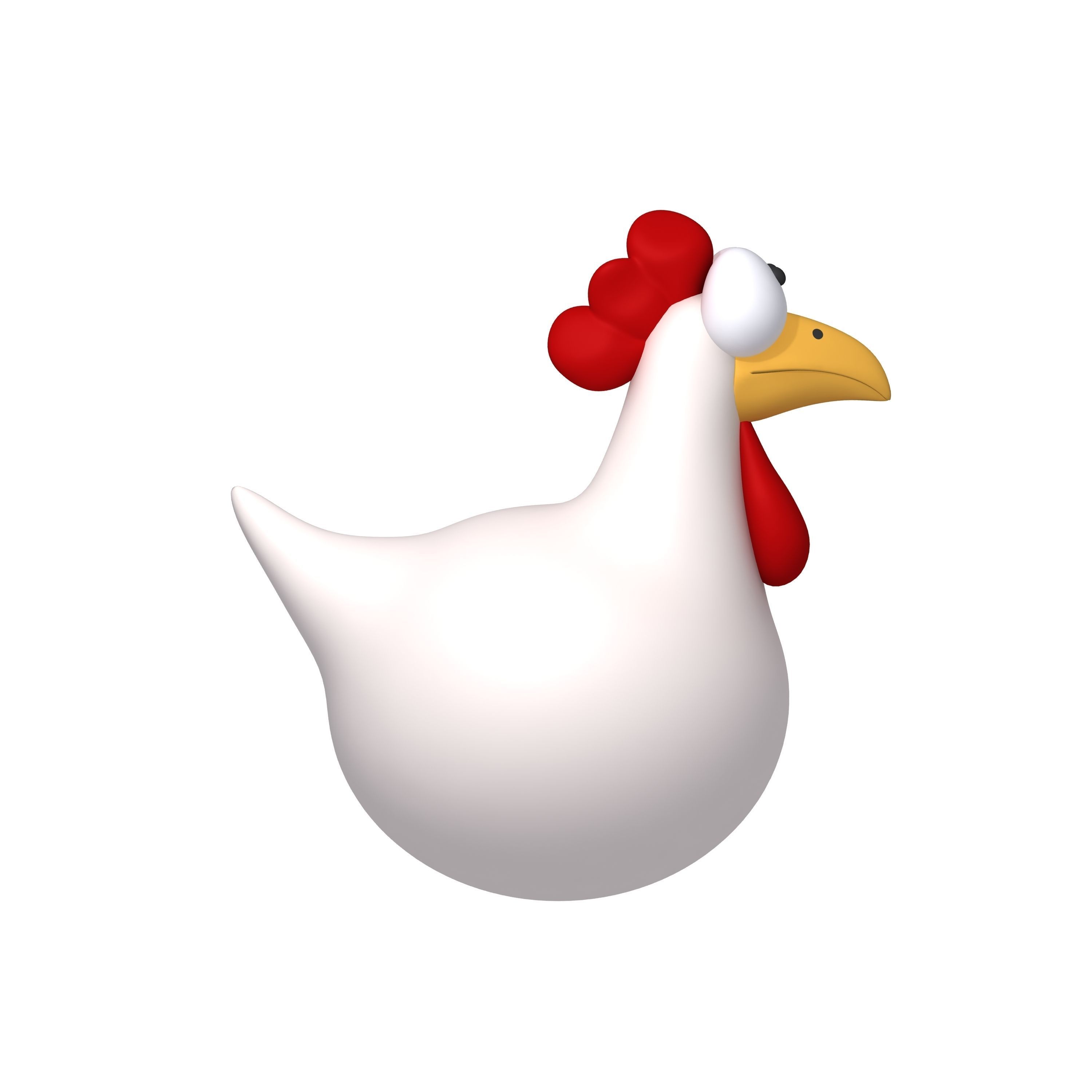 Chicken Cartoon 3D model_2