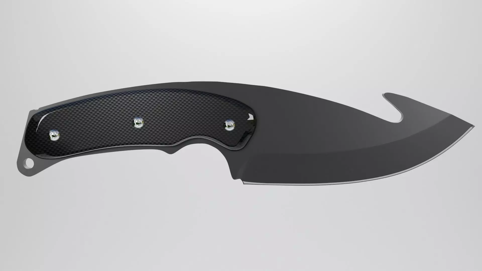 Carbon Gut Knife Low-poly 3D model