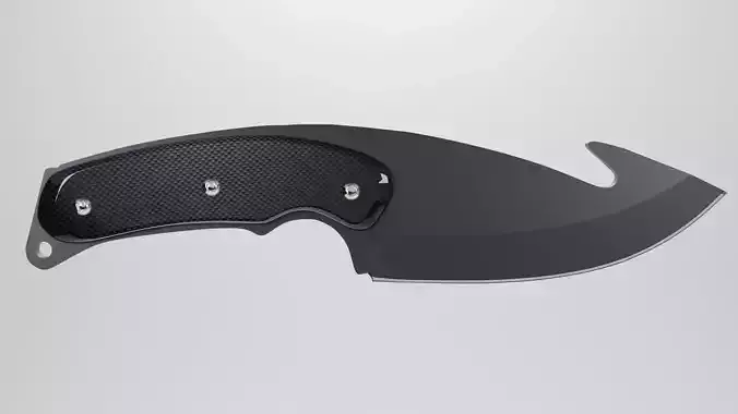 Carbon Gut Knife Low-poly 3D model