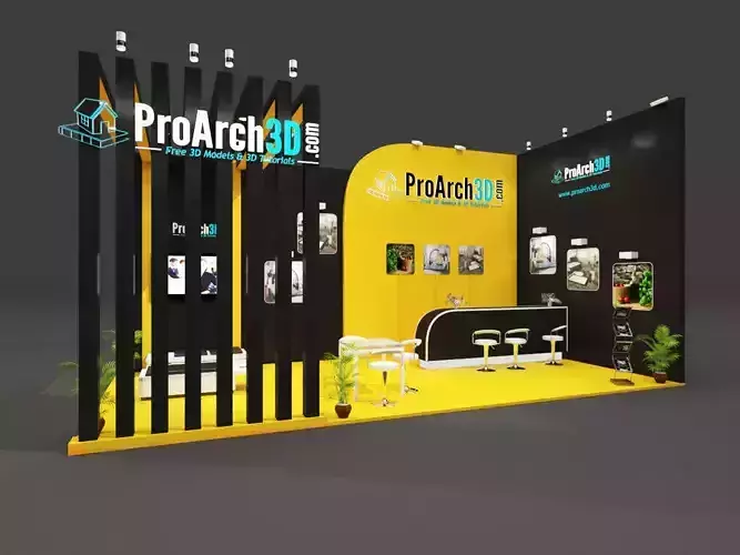 Exhibition stall 8 mtr x 4 mtr 2 sides open 3D model