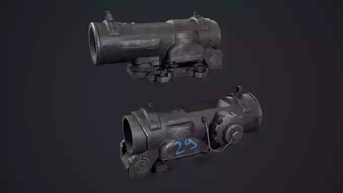 ELCAN SPECTER  Low-poly 3D model