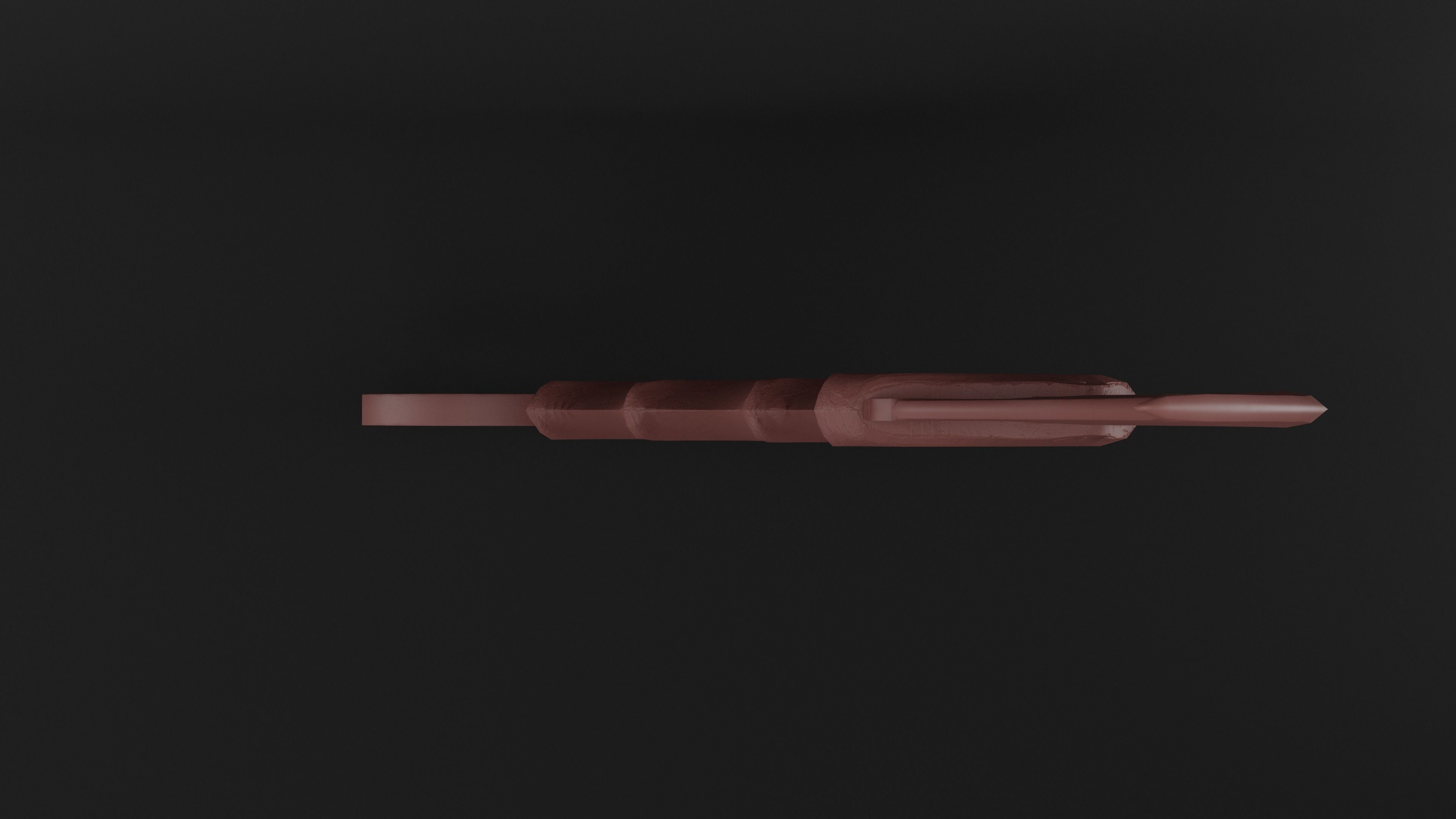 Karambit Knife Wooden Handle Low-Poly Low-poly 3D model_12