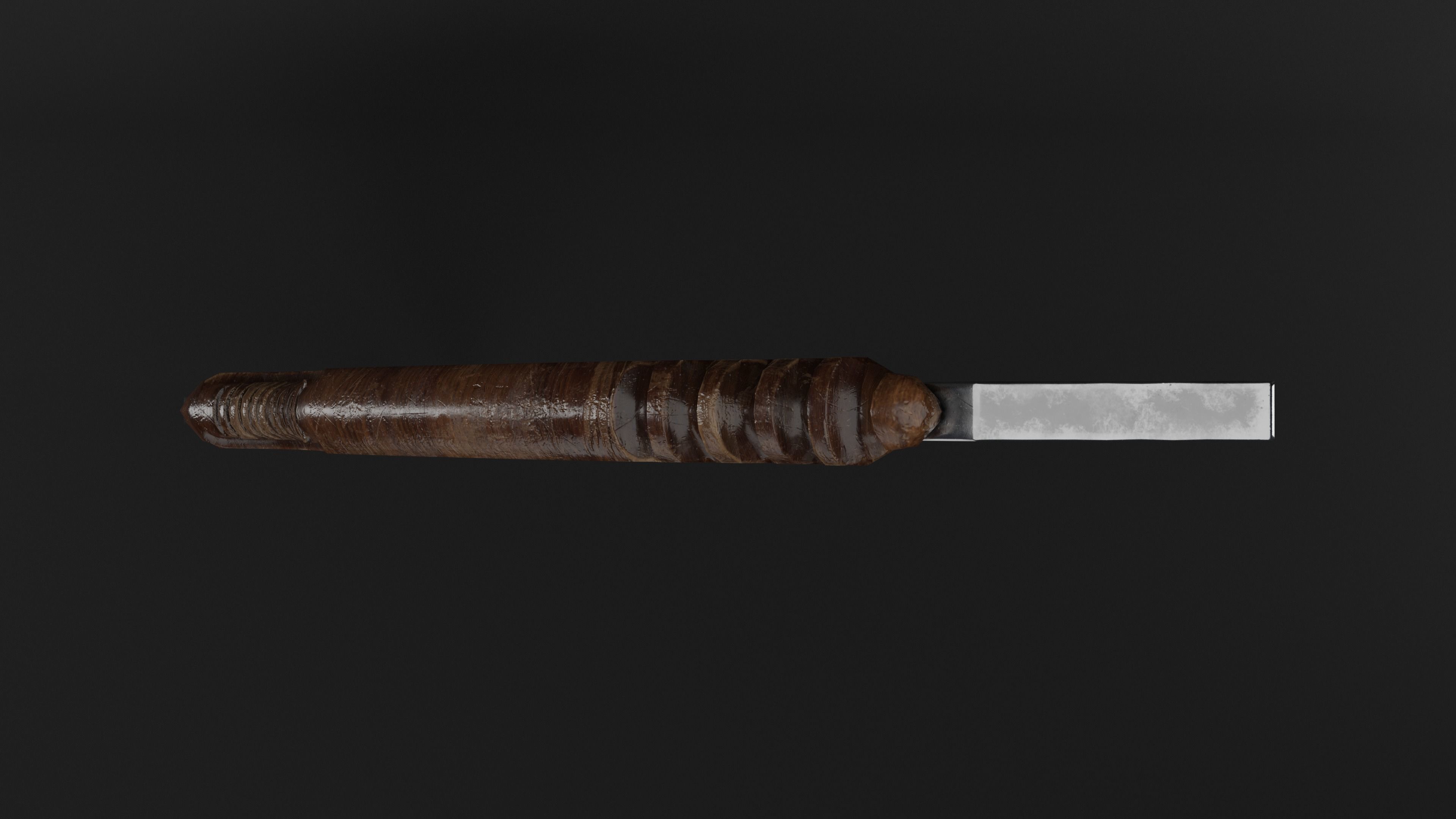 Karambit Knife Wooden Handle Low-Poly Low-poly 3D model_8