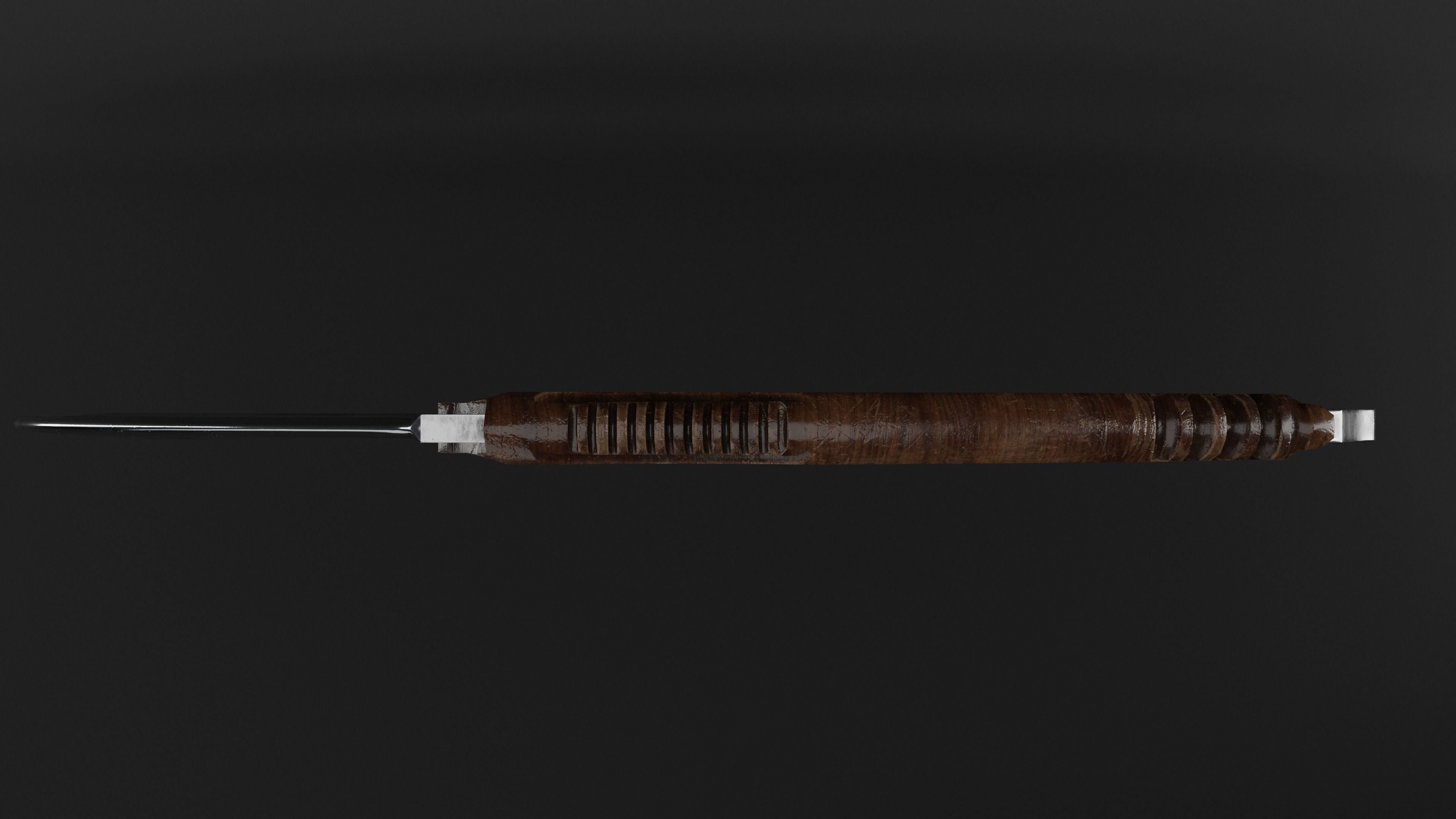 Karambit Knife Wooden Handle Low-Poly Low-poly 3D model_9