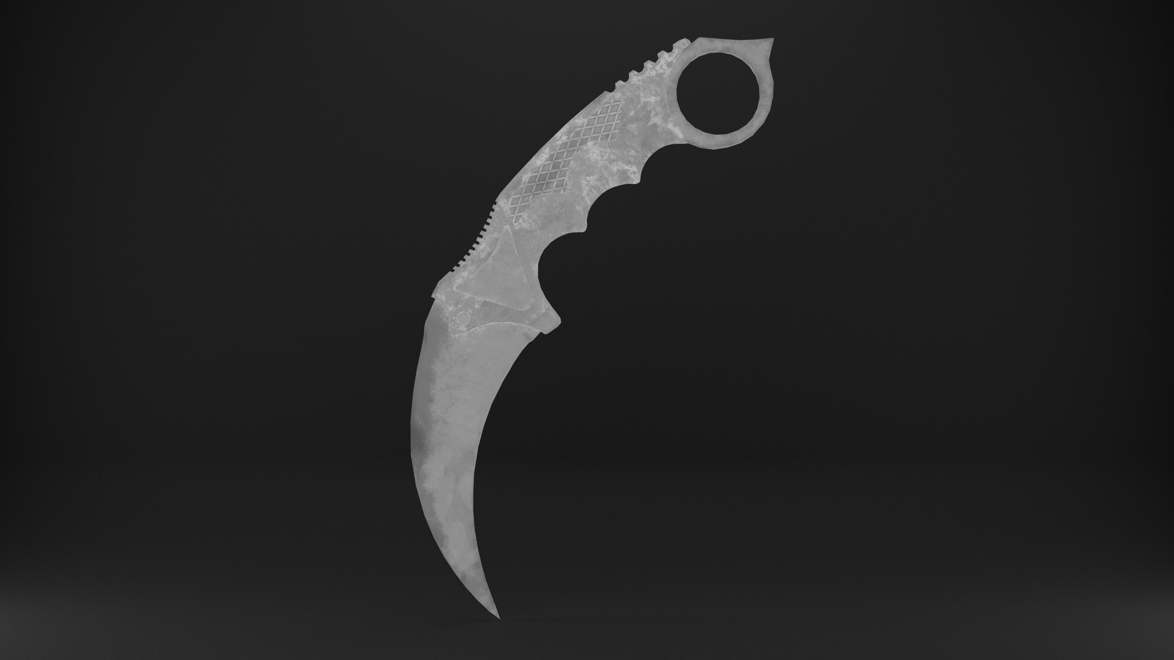 Karambit Knife Wooden Handle Low-Poly Low-poly 3D model_24