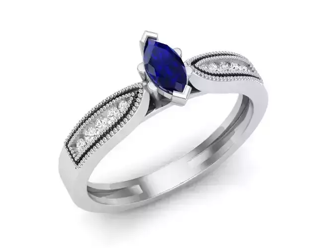 Diamond ring for woman 3D print model