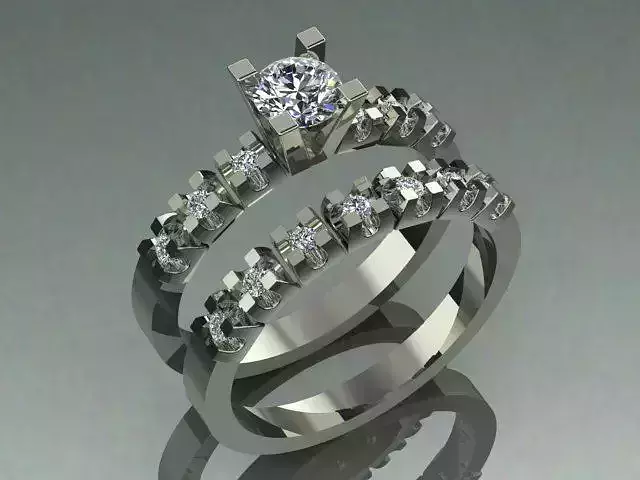 ring 3d diamond engagement set