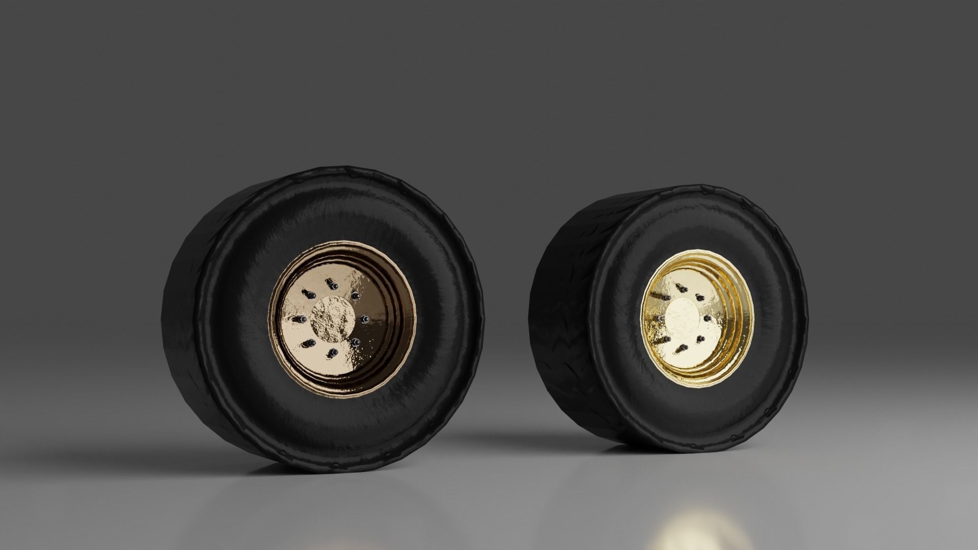 Truck Wheel Low-poly 3D model_1
