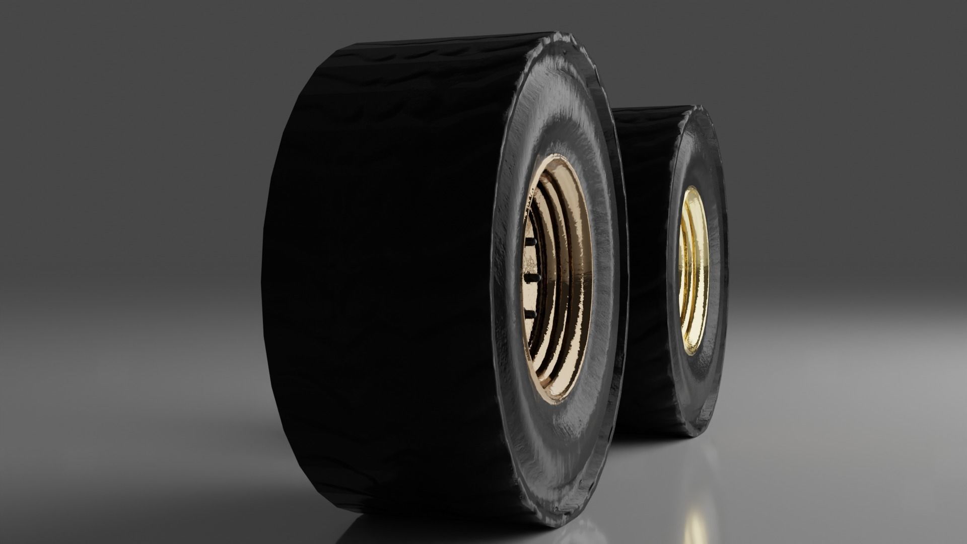 Truck Wheel Low-poly 3D model_2