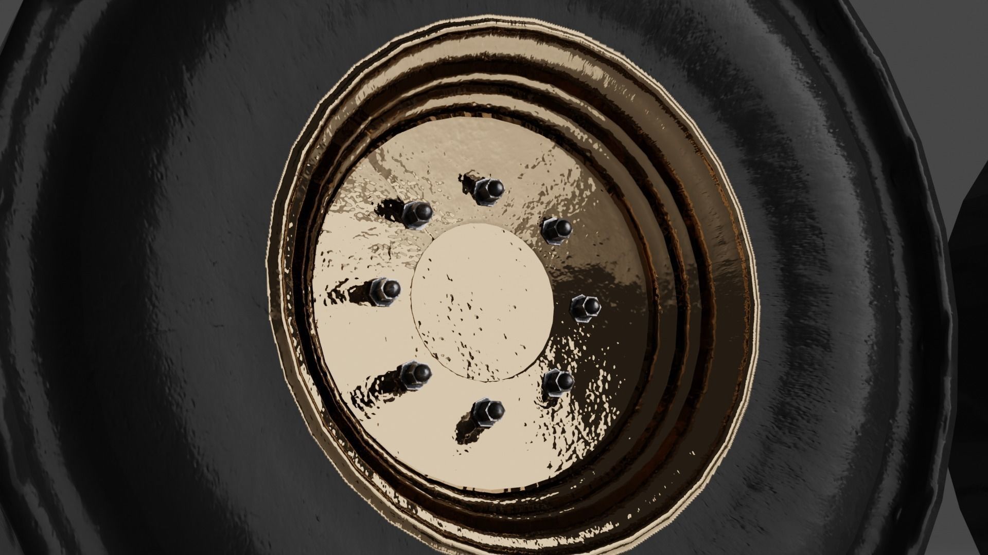 Truck Wheel Low-poly 3D model_3