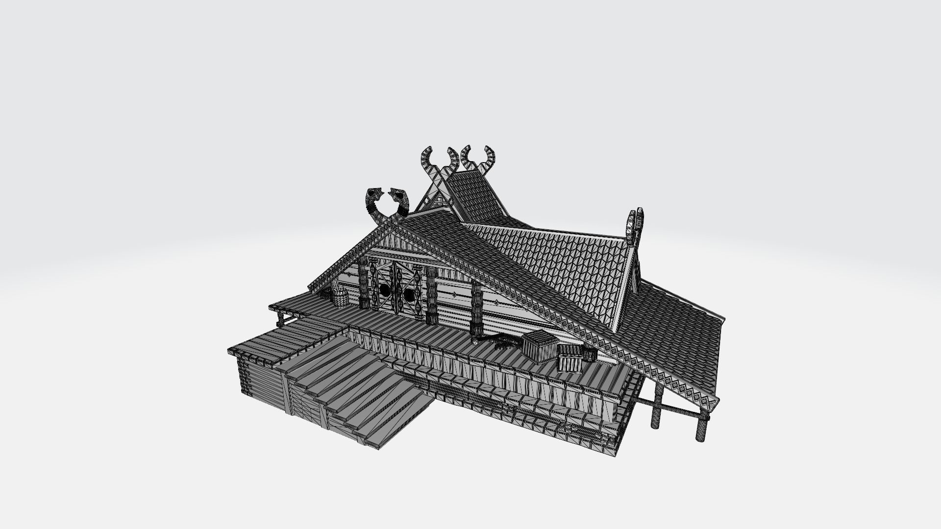 One-story house of Viking 3D print model_4