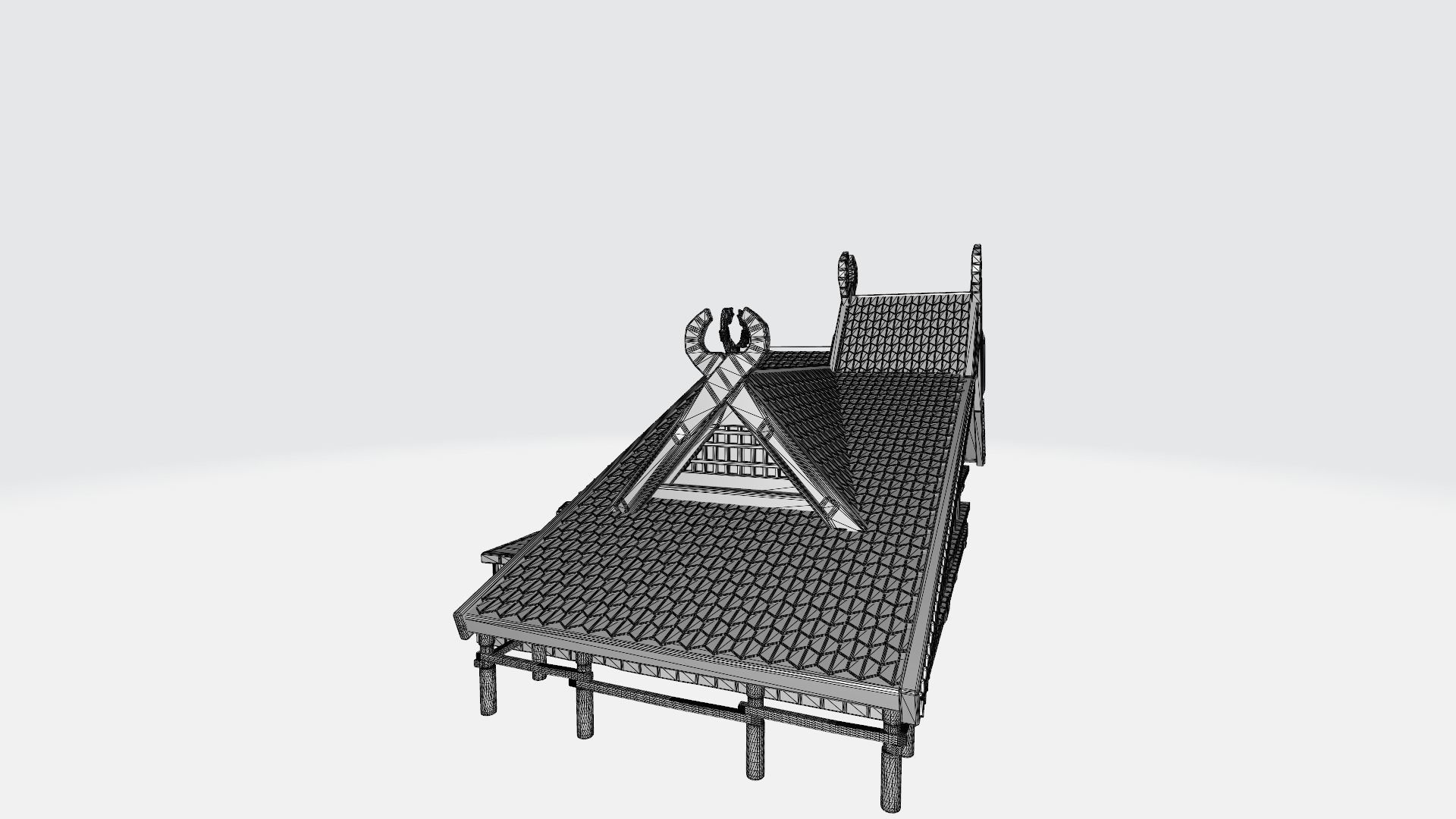 One-story house of Viking 3D print model_7