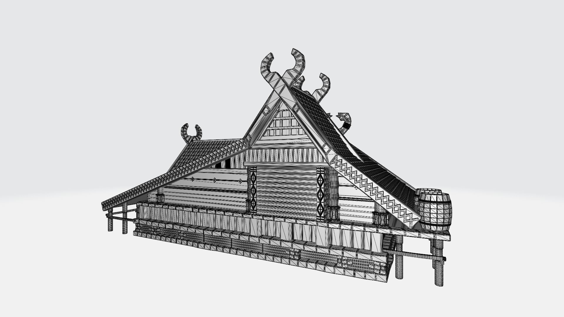 One-story house of Viking 3D print model_6