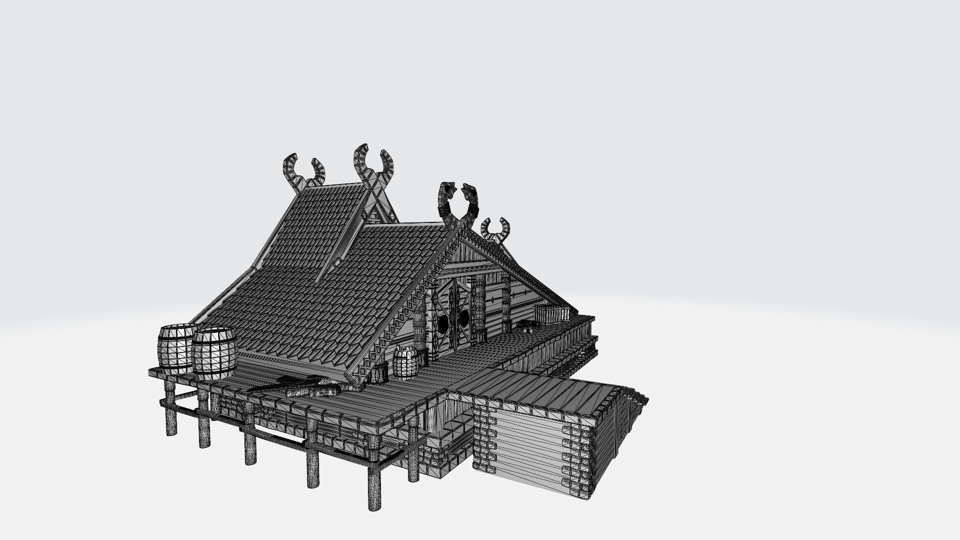One-story house of Viking 3D print model_5