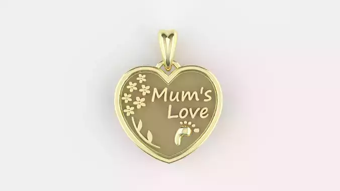 Heart Pendant Mums Love 