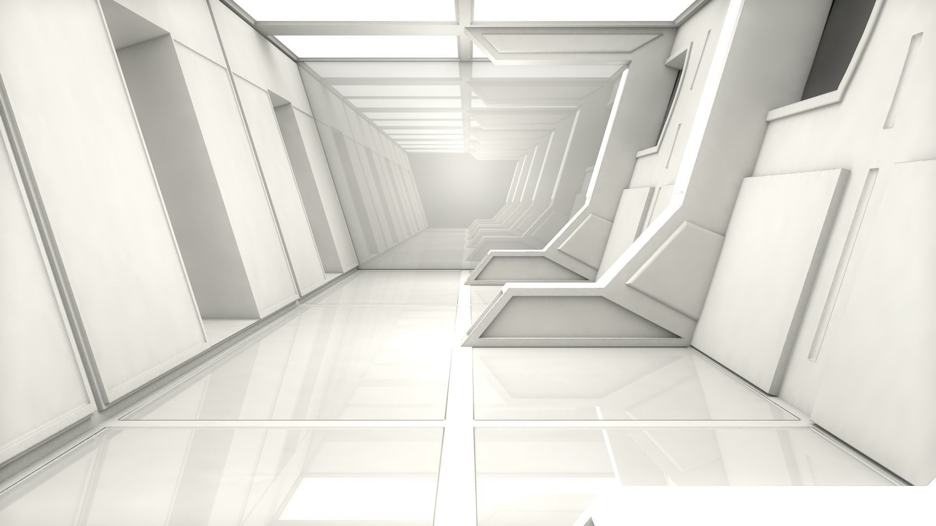 Sci Fi Corridor Low-poly 3D model_5