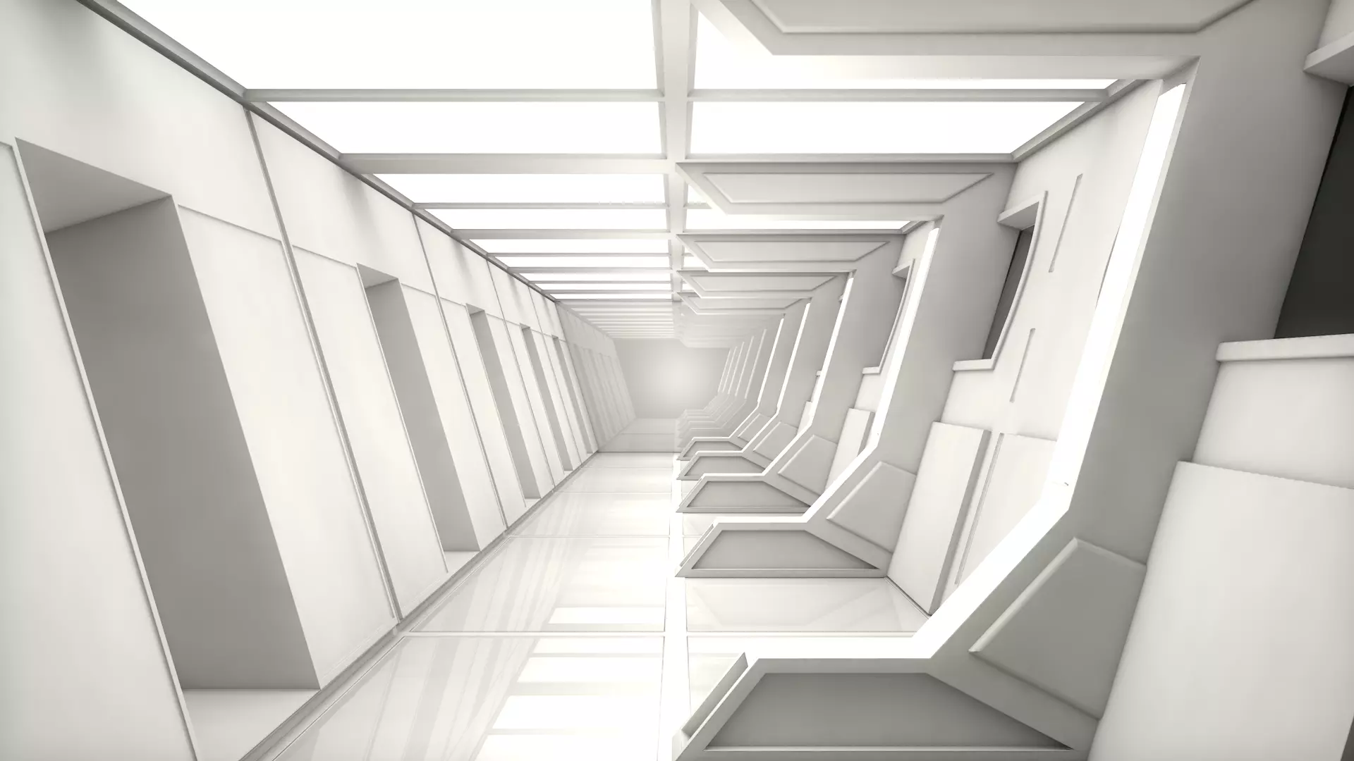 Sci Fi Corridor Low-poly 3D model_0