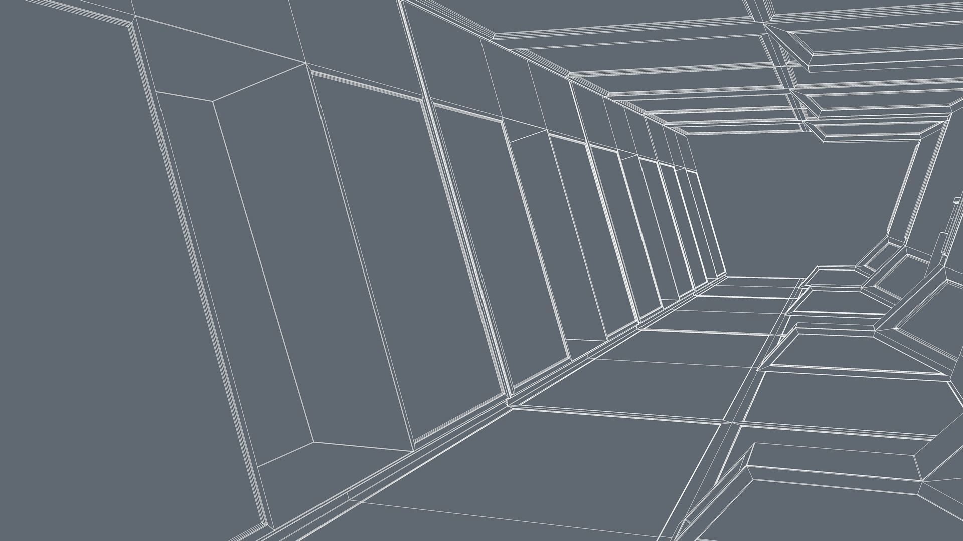 Sci Fi Corridor Low-poly 3D model_10